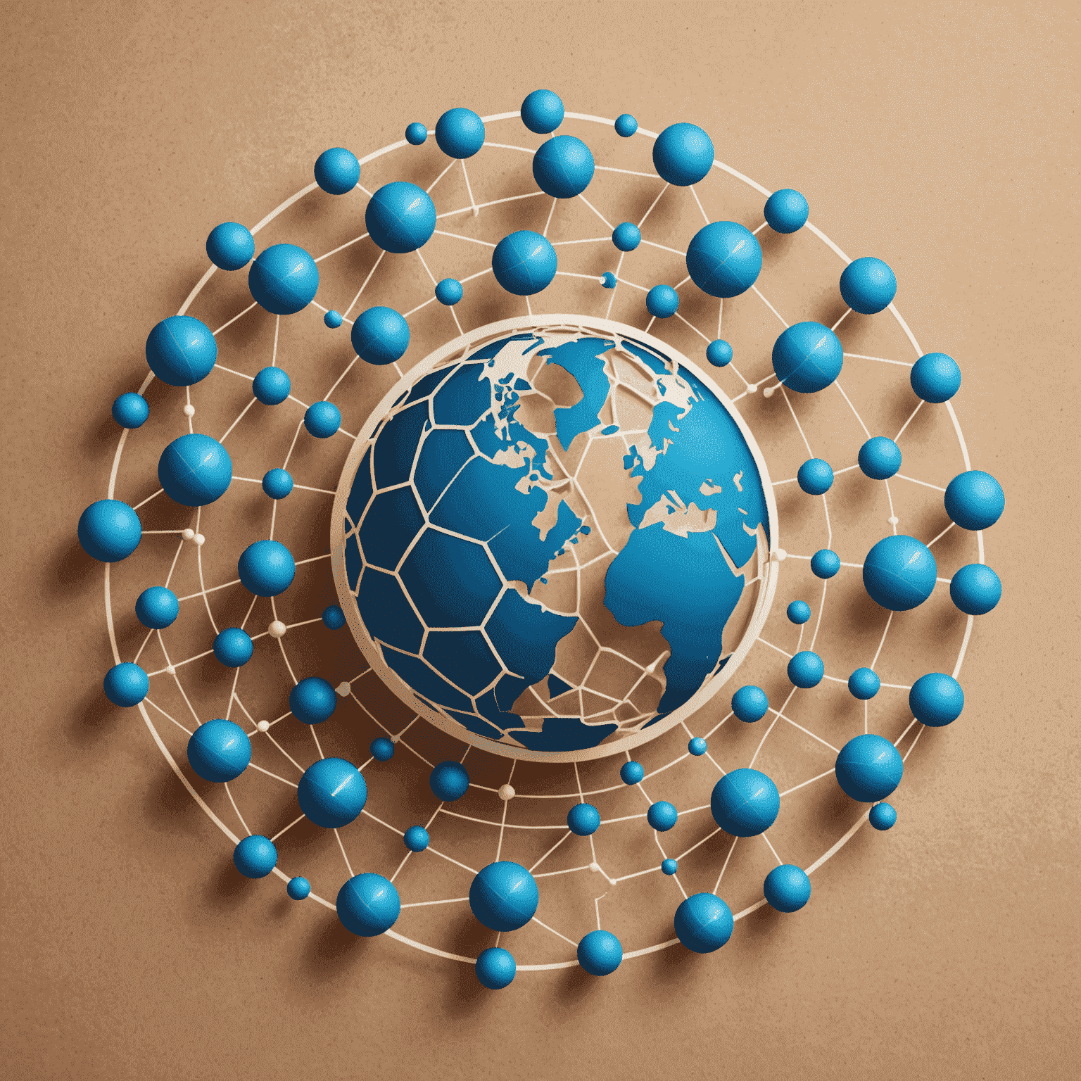 Remote Team Productivity Solutions logo featuring a stylized globe with interconnected nodes, symbolizing global teamwork