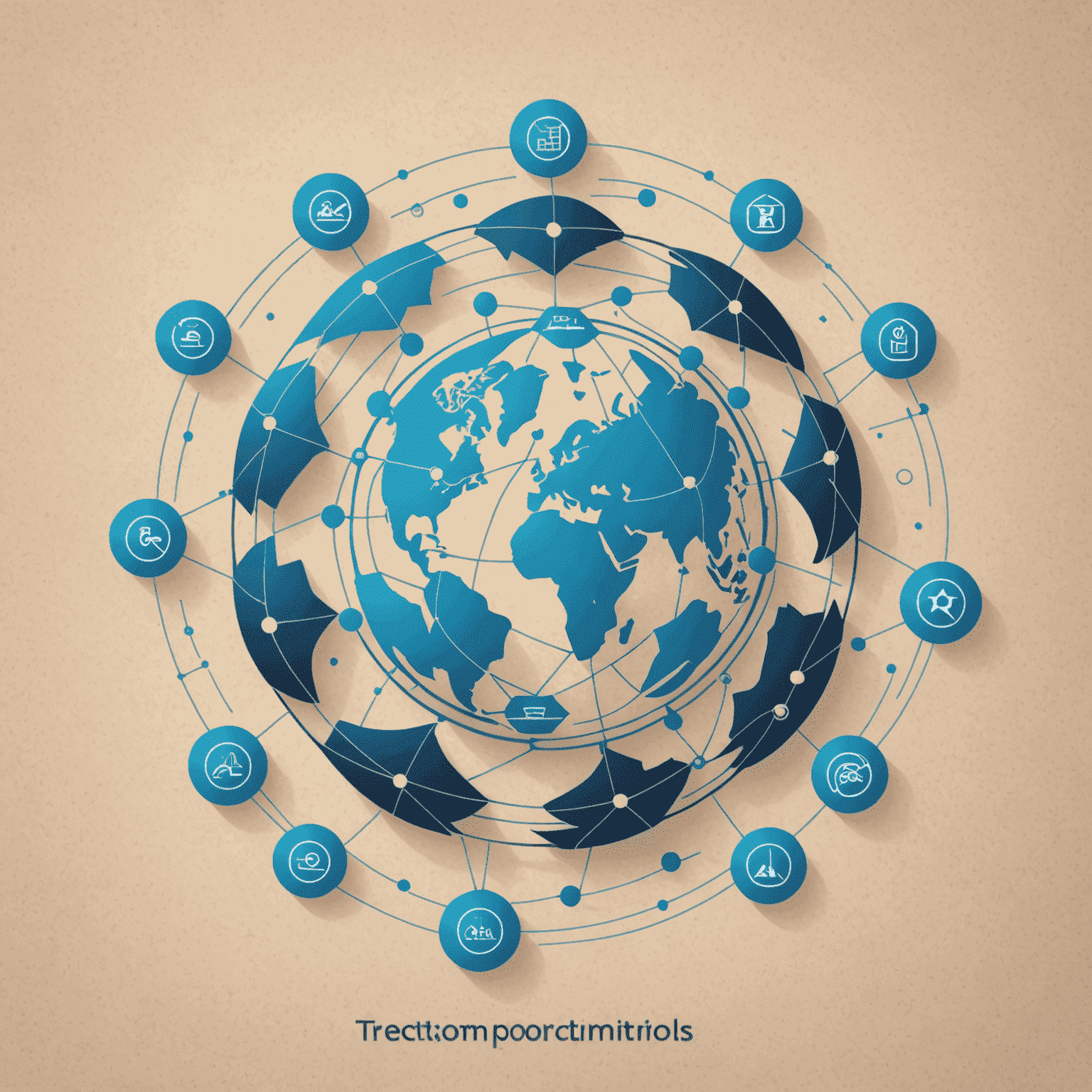 Remote Team Productivity Solutions logo featuring a stylized globe with interconnected nodes, symbolizing global teamwork