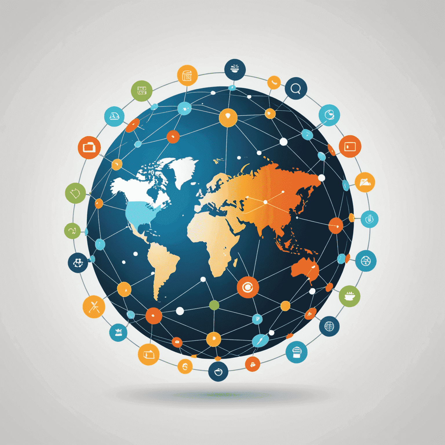 Remote Team Productivity Solutions logo featuring a stylized globe with interconnected nodes, symbolizing global teamwork